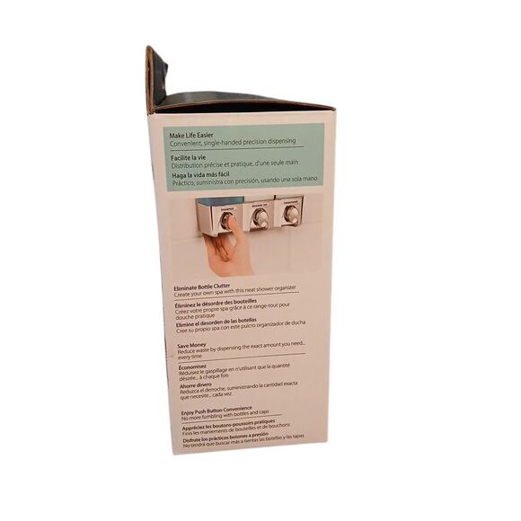 The Dispenser Clear Choice 3 Chamber Shampoo Conditioner Soap Wall Organizer - Picture 5 of 6